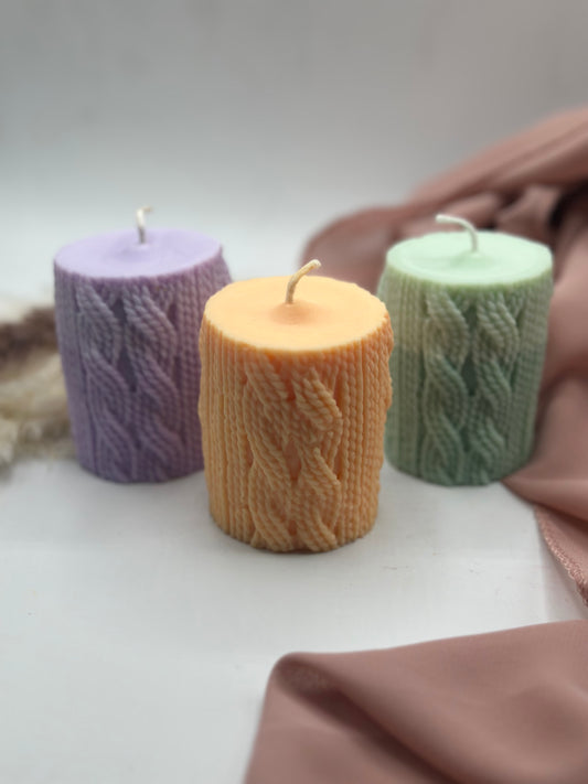 Cable Sweater Bliss Pillar Candle